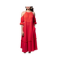 Cotton: Smart Casual Frill Dress (Red)