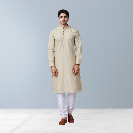 Cotton men's Kurta  (Light green)