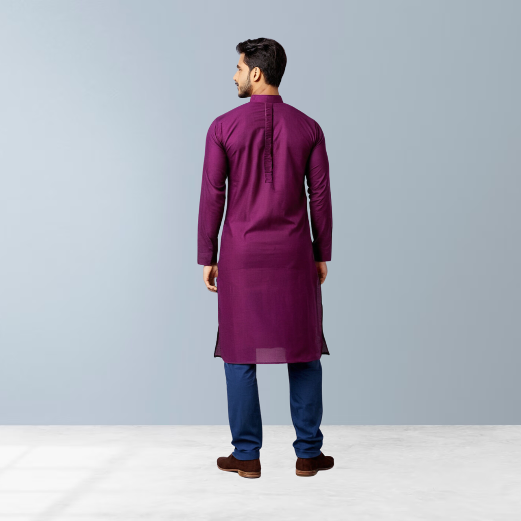 MajesticEase Soft Cotton Kurta  (Dark Purple)