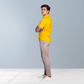 Cotton Linen solid shirt (Bright Yellow)