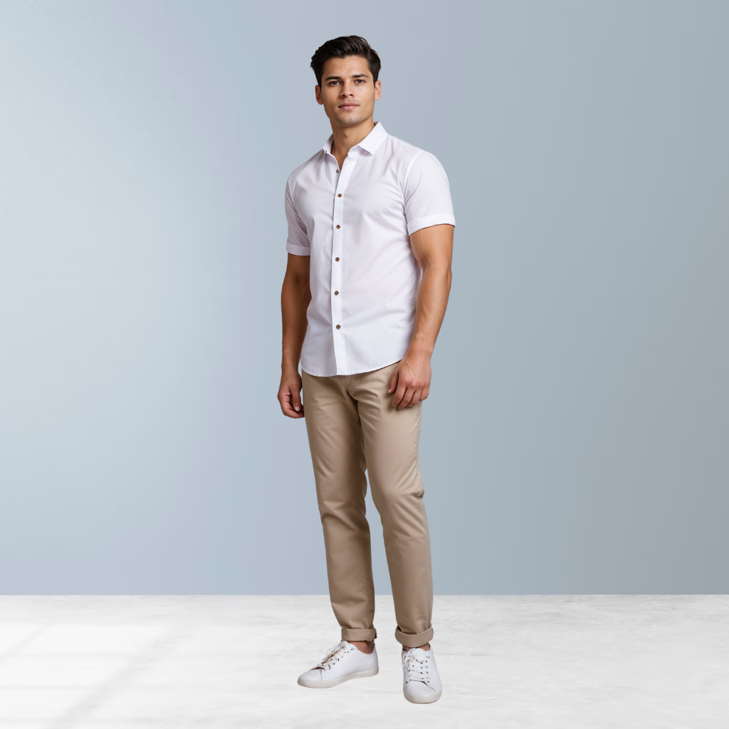 Linen solid shirt (White)
