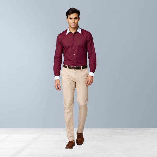 Linen premium  shirt (Red)