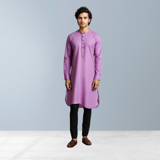 AiryComfort Breathable Cotton Kurta  (Deep Pink)