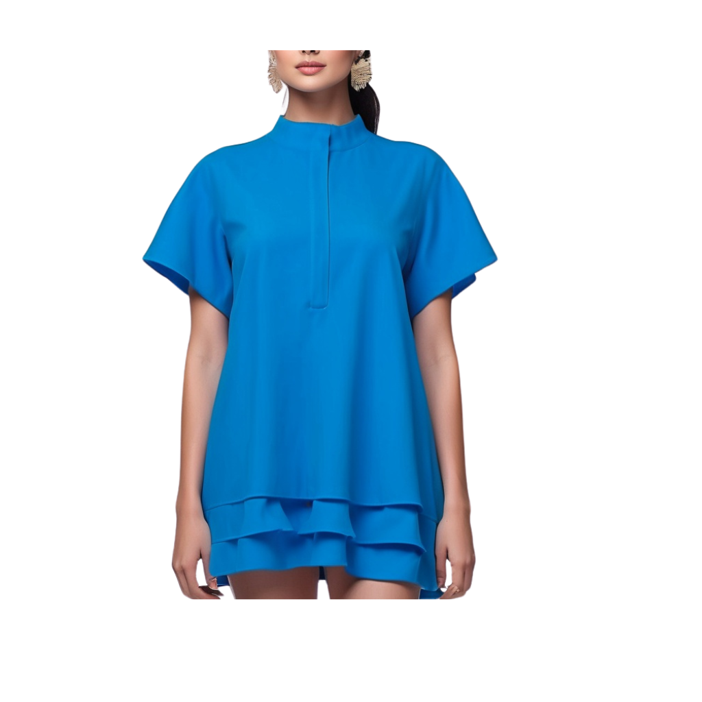 Cotton: Urban Indian Shirt Dress (Blue)