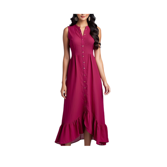 Cotton: Urban Indian Vogue Dress (Red)