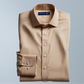 Cotton blend solid color men's casual shirt (Beige )