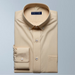 Cotton blend solid color men's casual shirt (Cream)