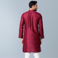 Cotton silk men's Kurta  (Red)