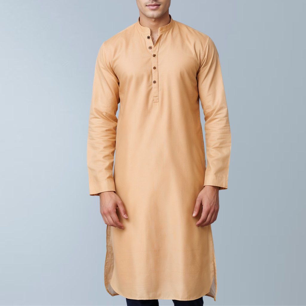 Cotton men's Kurta  (Deep Peach)