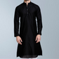 Linen -Cotton men's Kurta  (Black)