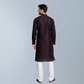 Linen -Cotton men's Kurta  (Black)