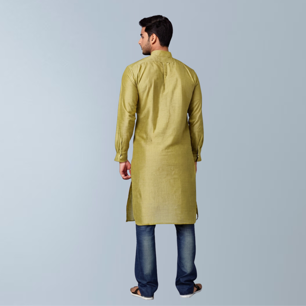 OliveChill Earthy Cotton Kurta  (Olive)