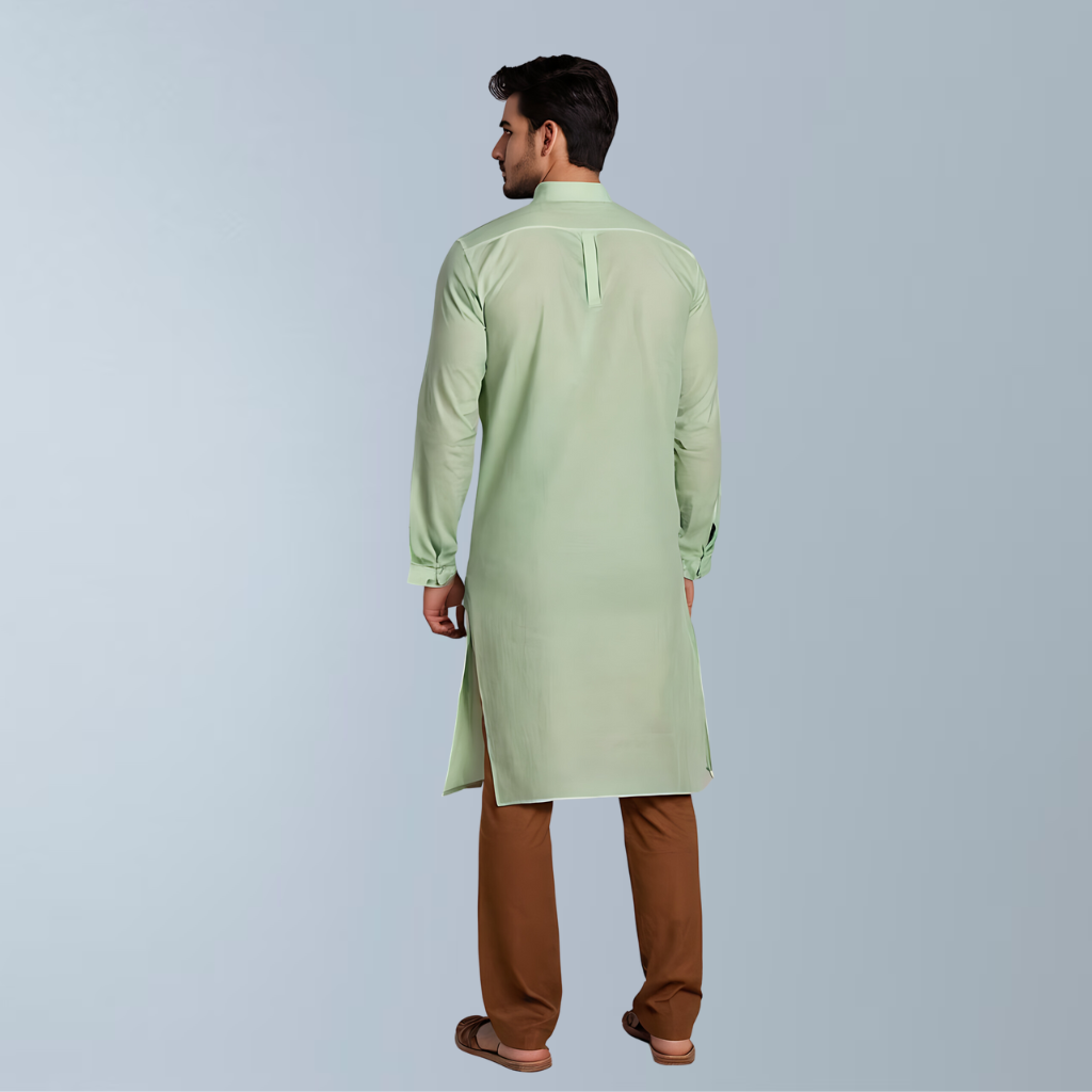 LushGreen Cotton Kurta   (Lime)