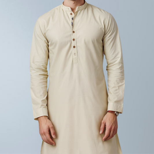 Cotton men's Kurta  (Light green)