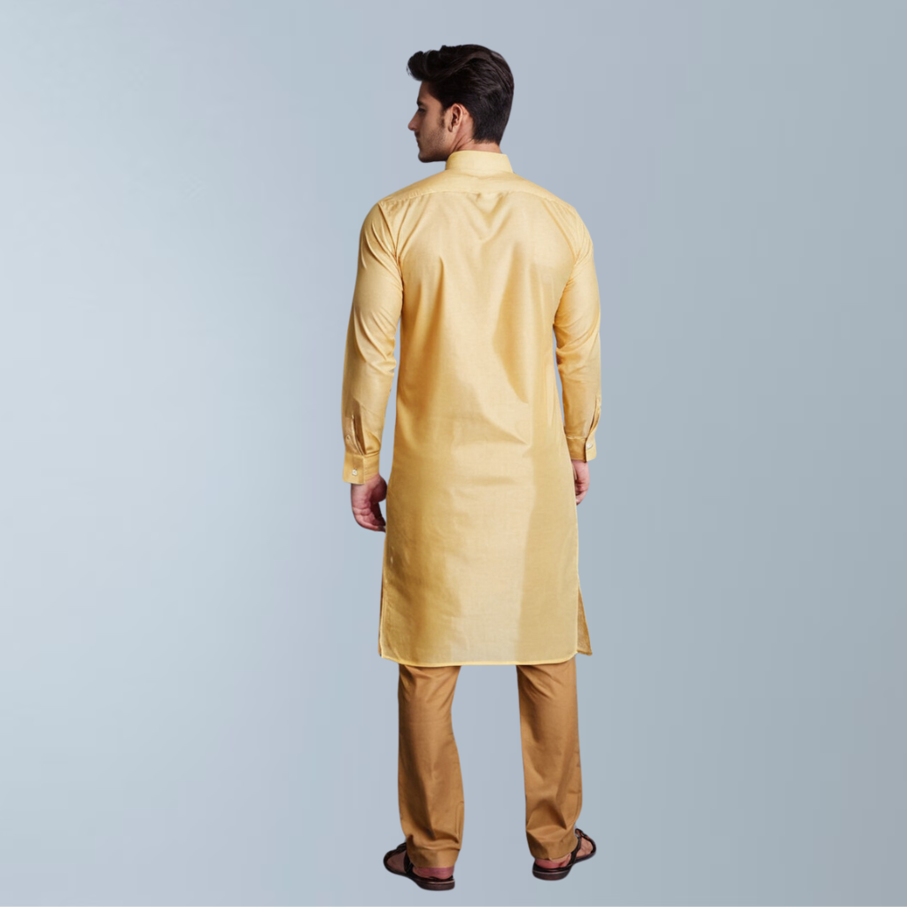 Cotton men's Kurta  (Mustard)