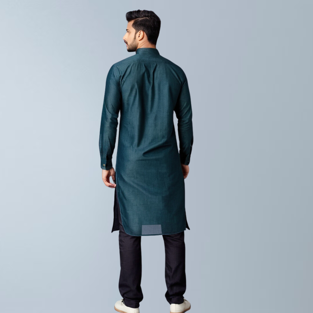 Regal Comfort Cotton silk blend  Kurta (Black Green)