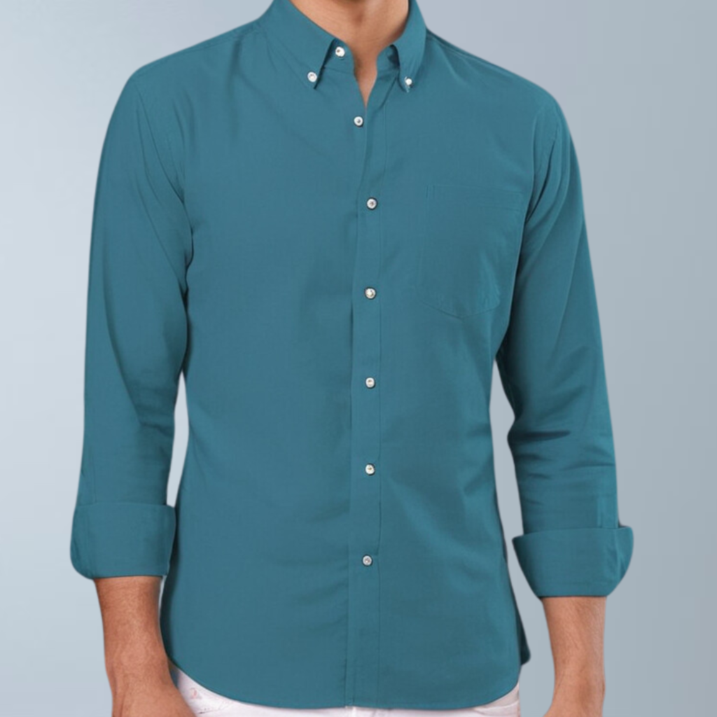 Quick-Drying Linen Shirt (Cyan)