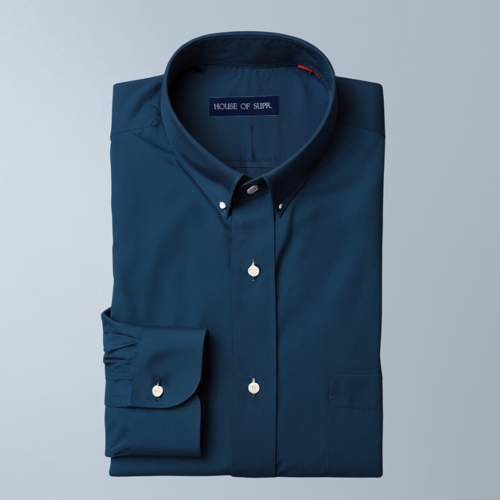 Linen solid men's shirt (Zodiac blue)