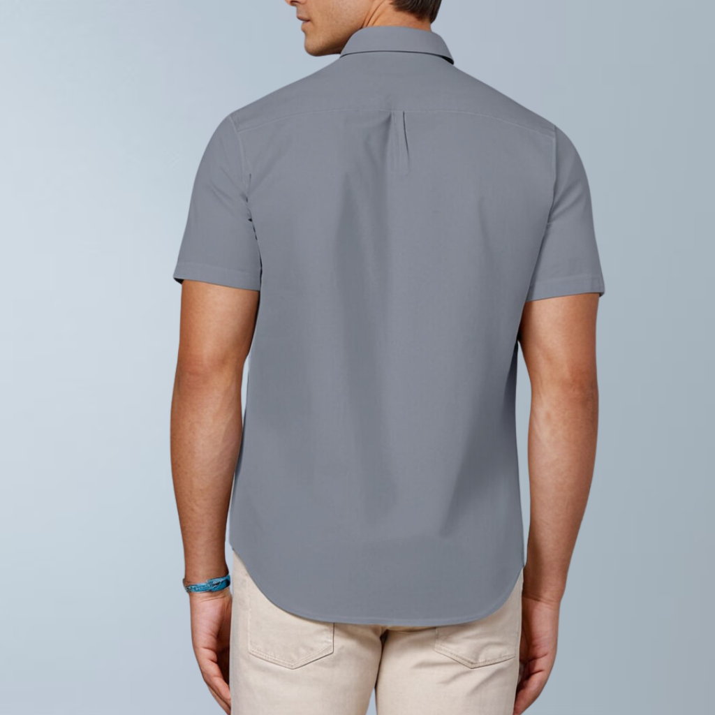 Cotton solid men's shirt (Grey)