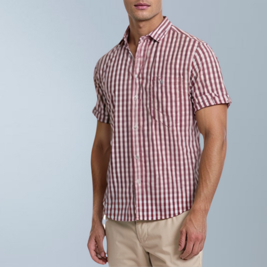 Check Printed shirt (Red)