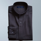 Cotton blend solid color men's casual shirt (Black)