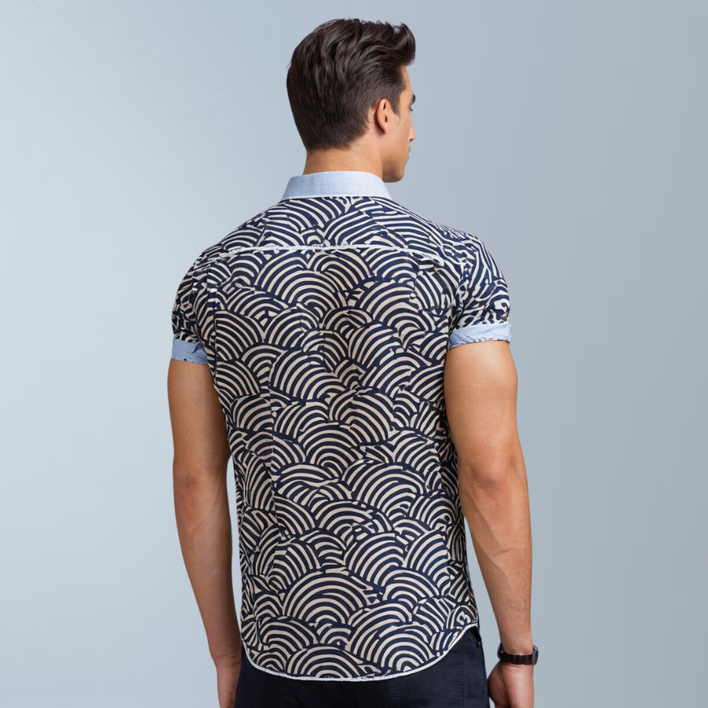 Abstract pattern Printed Men's shirt (Black)