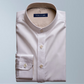 Cotton blend solid color men's casual shirt (White)