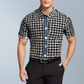 Check printed men's shirt (Black)