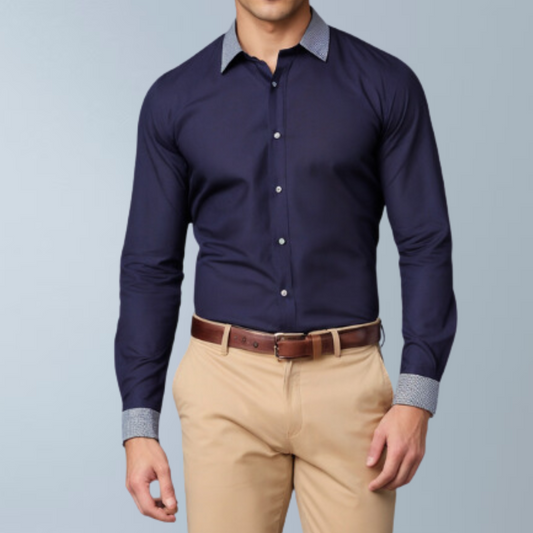 Linen premium  shirt (Blue)