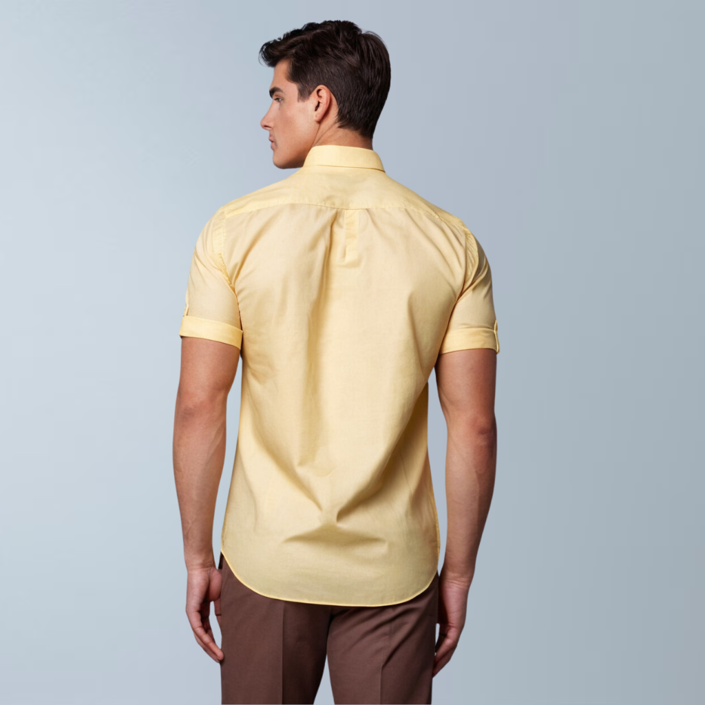 Temperature-Regulating Cotton blend  Shirt (Yellow)