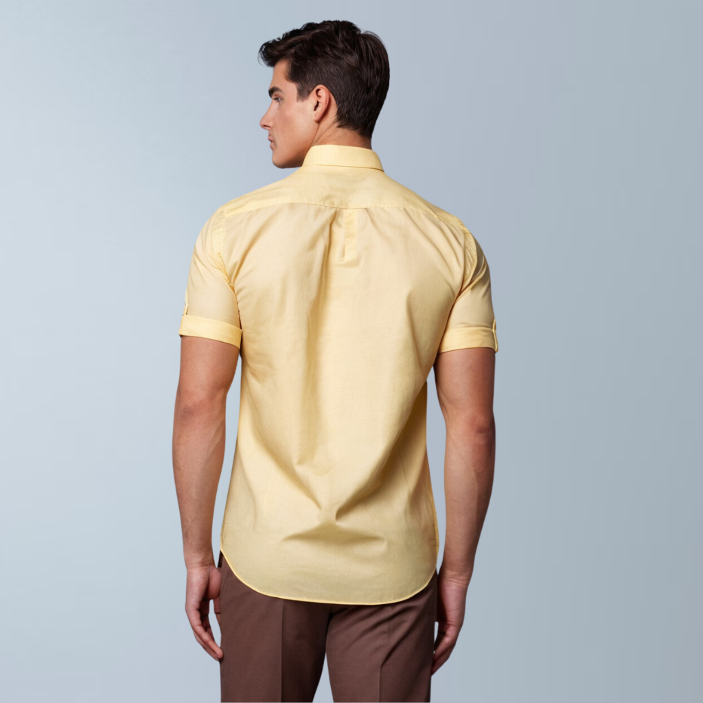 Cotton Linen solid shirt (Yellow)