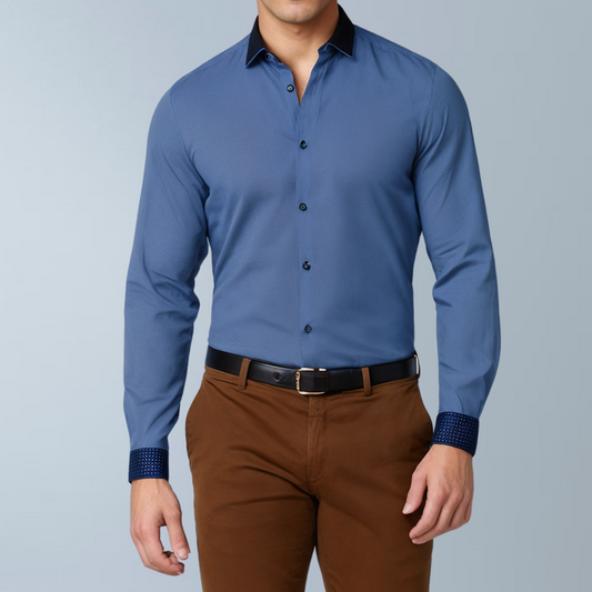 Linen premium  shirt (Blue)