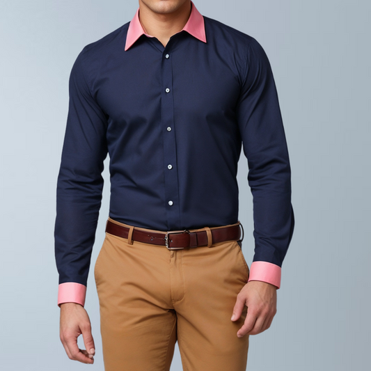 Linen premium  shirt (Dark blue)