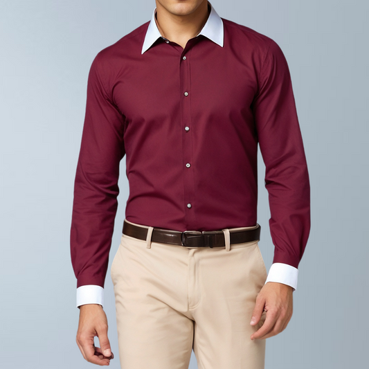 Linen premium  shirt (Red)