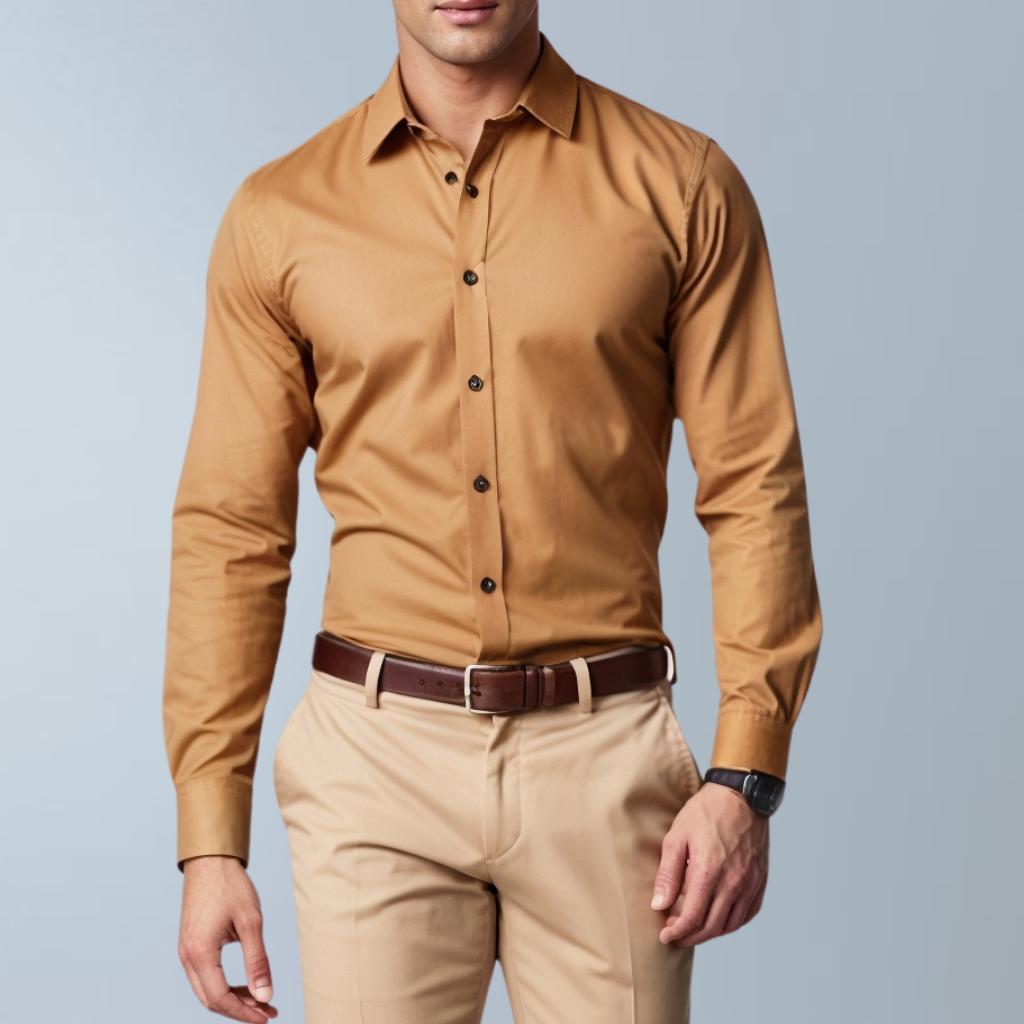 Luxurious Cotton blend Shirt(Clay brown)