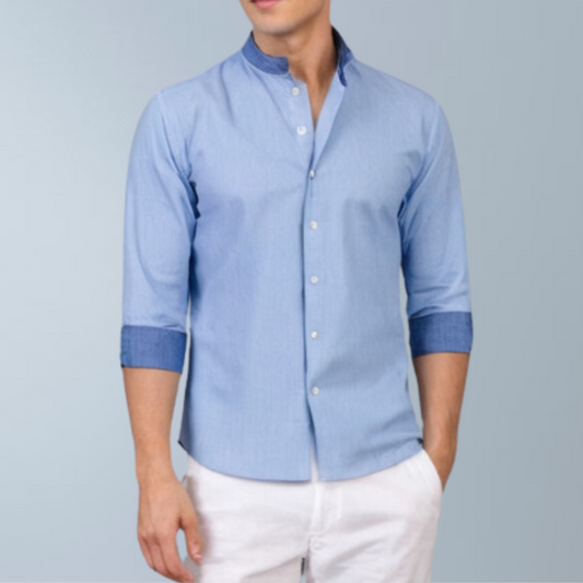 Linen premium  shirt (Light blue)