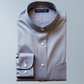 Cotton blend solid color men's casual shirt (Gray)