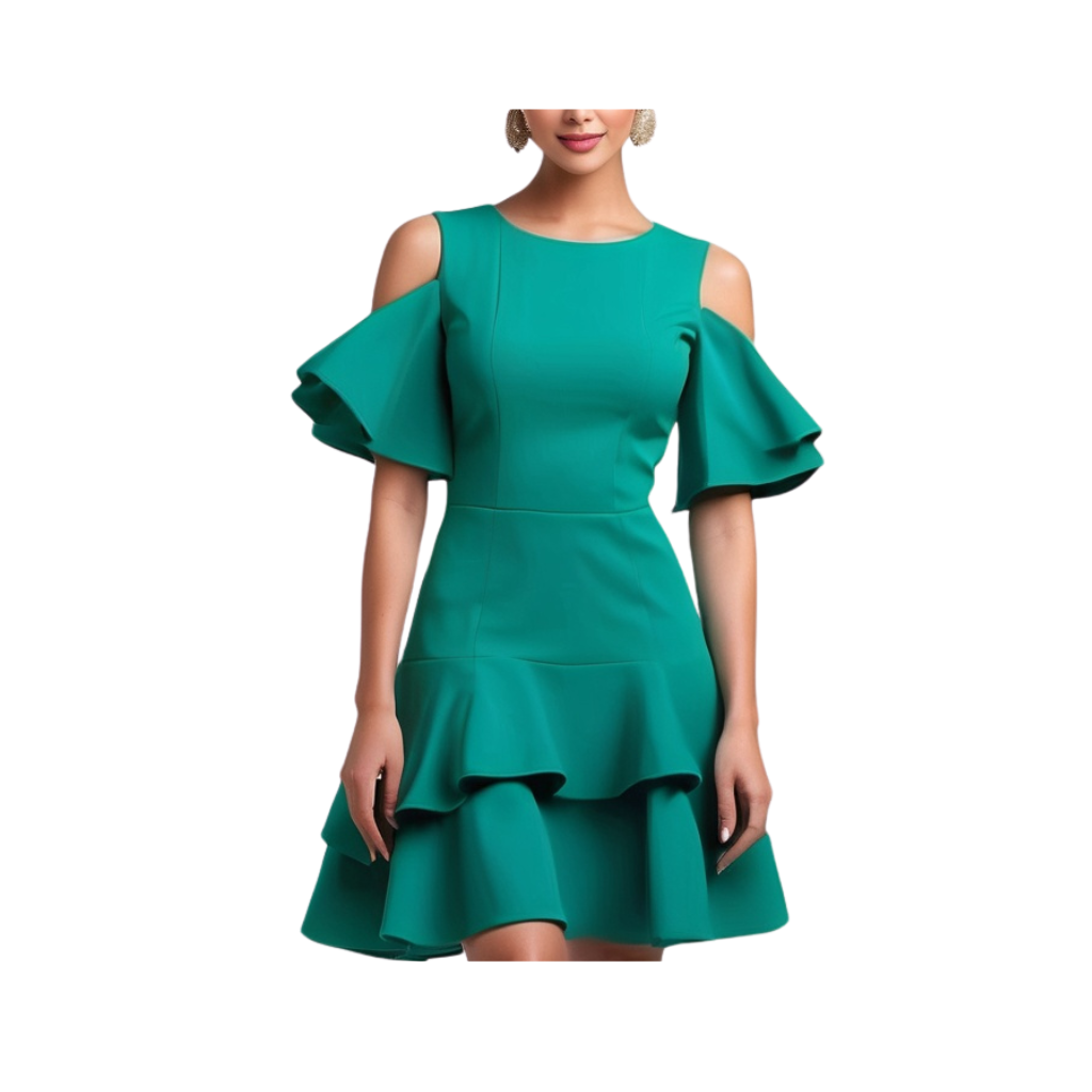 Cotton: Urban Indian Vogue Dress (Green)