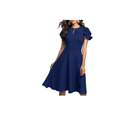 Cotton: Urban Indian Vogue Dress (Deep Blue)