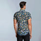 Floral pattern printed men's shirt (Blue Green color)