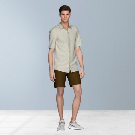 Linen solid mens shirt (Off white)