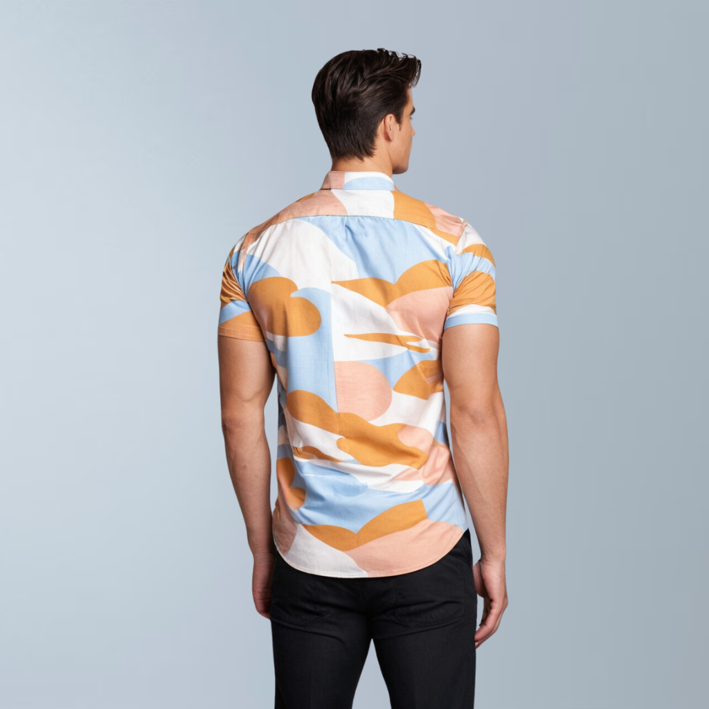 Geometric printed men's shirt (Multi color)