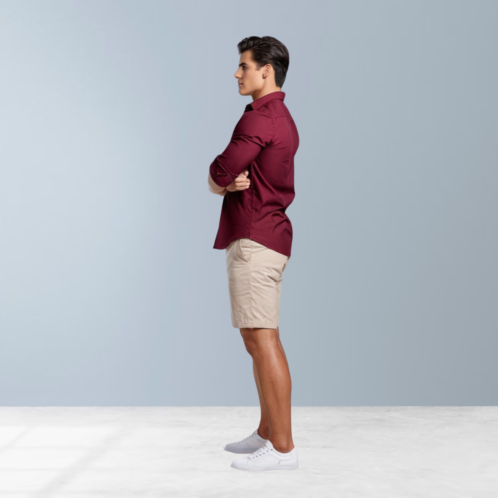 Quick-Drying Linen Shirt (Maroon)