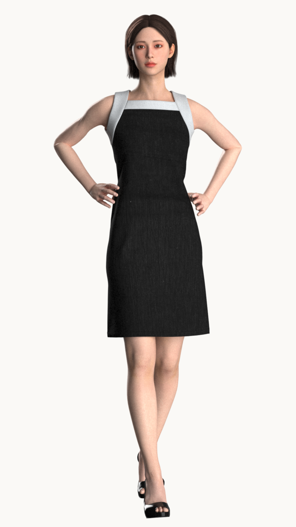 Linen short dress (Black)