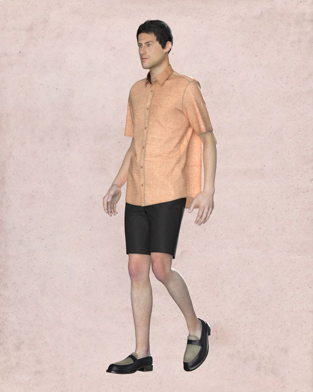 Japanese cotton men shirt (Light Salmon)