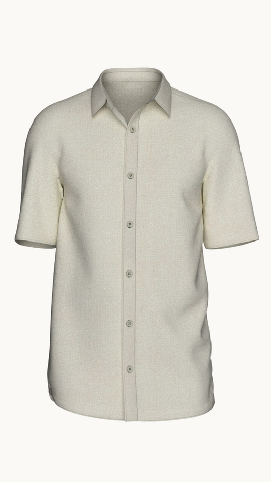 Linen solid mens shirt (Off white)