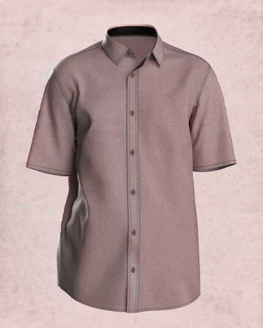 Japanese  cotton men's shirt (Rosy brown)