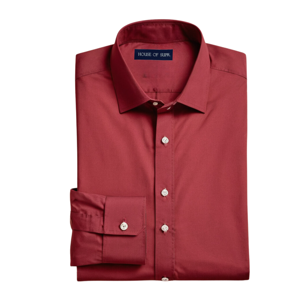 Cotton blend solid men's shirt (Red)